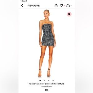 Superdown nanea strapless dress